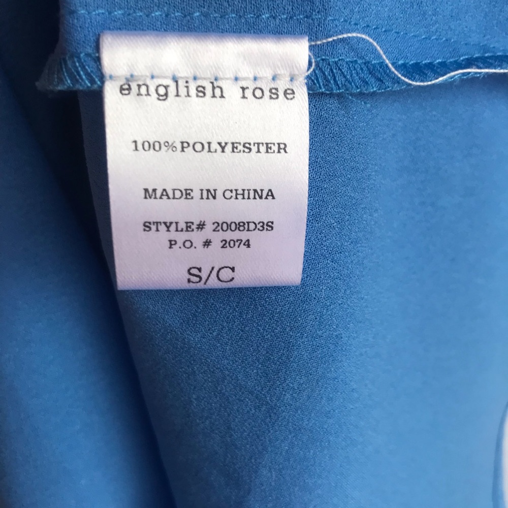 English Rose neon & blue summer dress size small - Picture 7 of 8